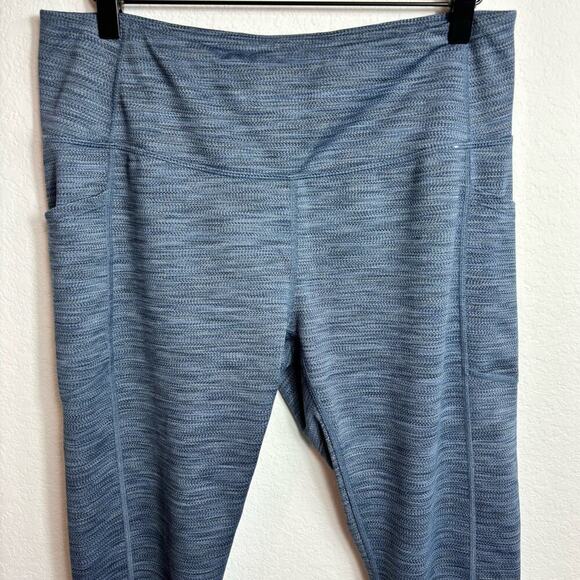 MONDETTA PERFORMANCE LUXURY WOMEN BLUE ATHLETIC WORKING OUT LEGGINGS WITH POCKET - Picture 7 of 7